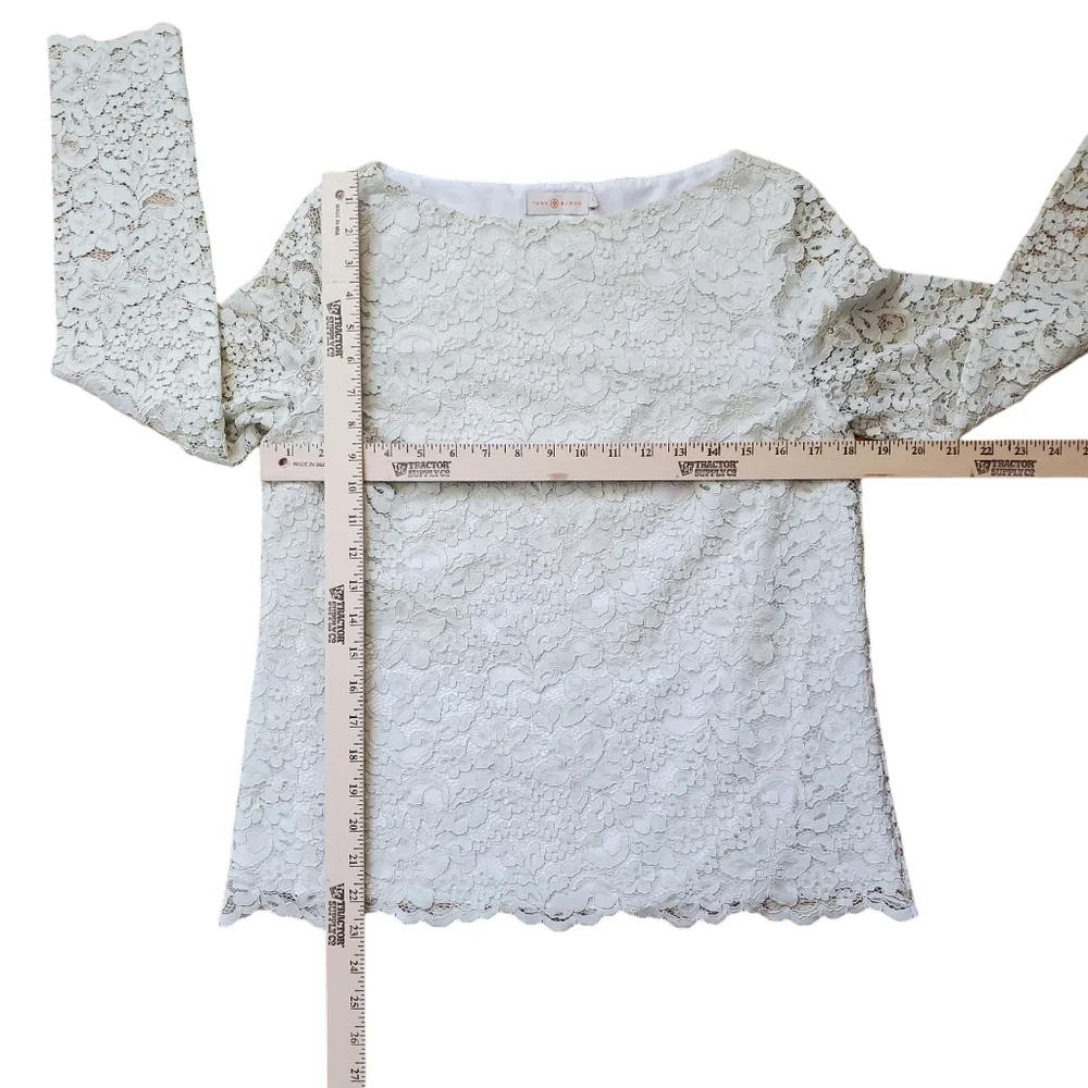 Tory‎ Burch Ivory Lace Fully Lined Blouse Size S